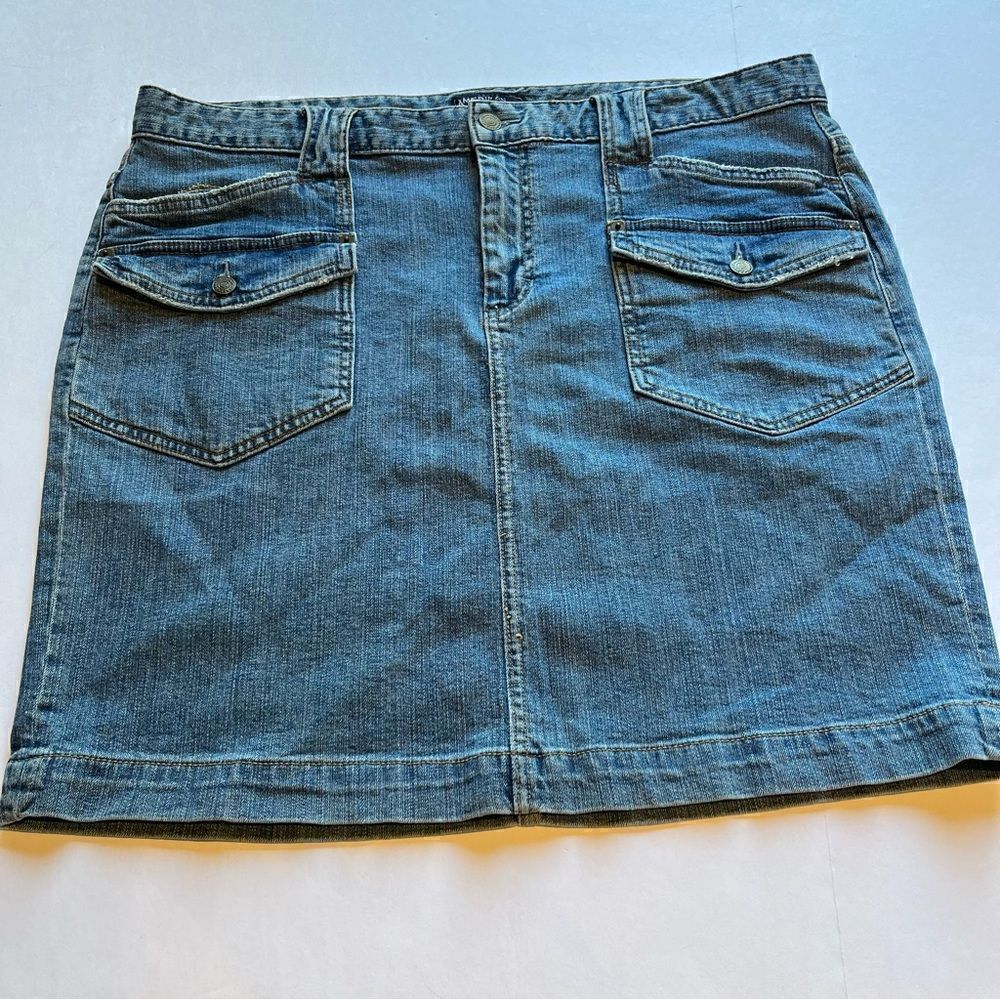 American Living Faded Blue Denim Skirt Size 14